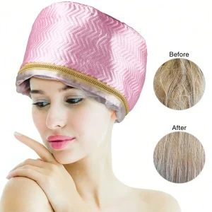 8-In-1 Satin Hair Steamer Cap, Temperature Adjustable Hair Styling Cap For Perming, Dyeing, And Deep Conditioning Pink