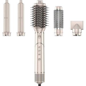 Hair Dryer Brush, Powerful 5 In 1 Hair Blow Dryer With 110,000 RPM High-Speed Negative Ionic Automatic Curling Iron, Professional Air Styling & Drying System For Fast Drying Curling Volumizing US A Type Plug(110-127V)