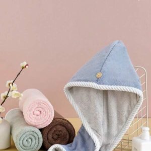 Dry Hair Cap Coral Velvet Quick Drying Thickening Female Super Absorbent Hair Home Bath Towel Multicolor