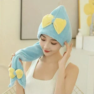 1pc Tailcoat Bow Dry Hair Cap, Avant-Garde And Fashionable Design, Super Soft And Comfortable, Fast Drying Hair Multicolor