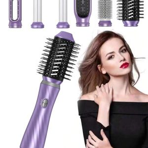 6 In 1 Hair Styler Hair Dryer Brush Fast Drying With 1000W High Speed,Auto Wrap Curler,Brush Blow Dryer Straightening And Volumizing,Negative Ionic Easy Styling Air Styler For All Hair Types US A Type Plug(110-127V)