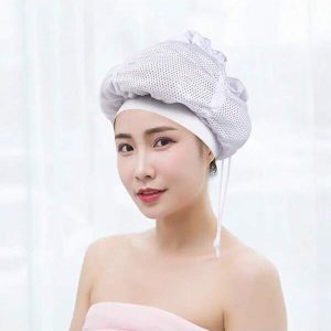 Net Plopping Cap For Drying Curly Hair Adjustable Net Plopping Cap For Drying Curly Hair White