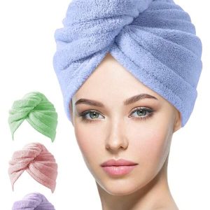 Microfiber Hair Towel,  Hair Turbans For Wet Hair, Drying Hair Wrap Towels For Curly Hair Women Anti Frizz A